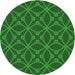 Square Patterned DarkGreen Rug, pat2981grn