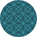 Square Machine Washable Transitional Dark Turquoise Green Rug in a Living Room, wshpat2981lblu