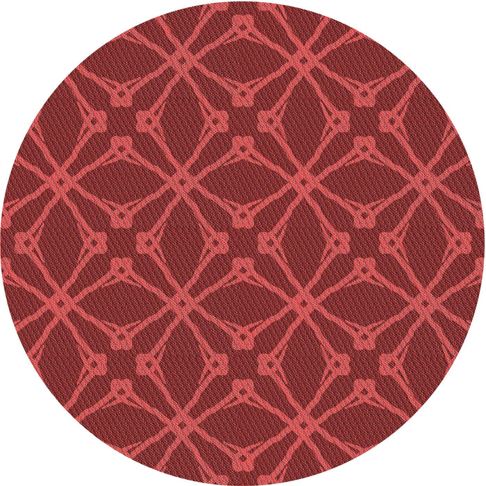 Square Patterned Tomato Red Rug, pat2981rd