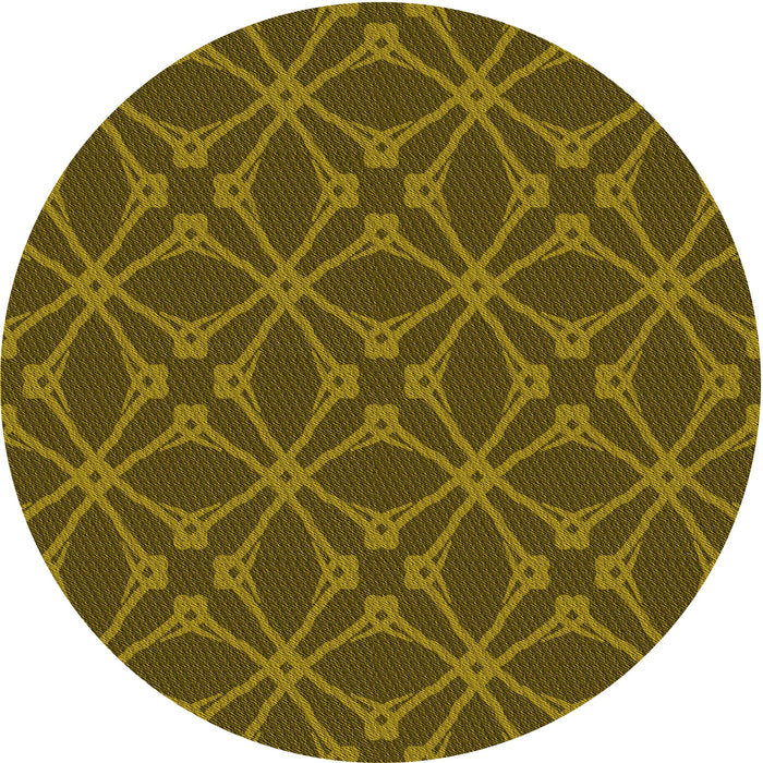 Square Patterned Dark Golden Brown Rug, pat2981yw