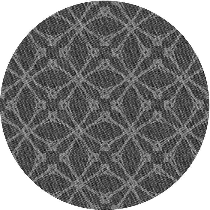 Sideview of Patterned Charcoal Black Novelty Rug, pat2981