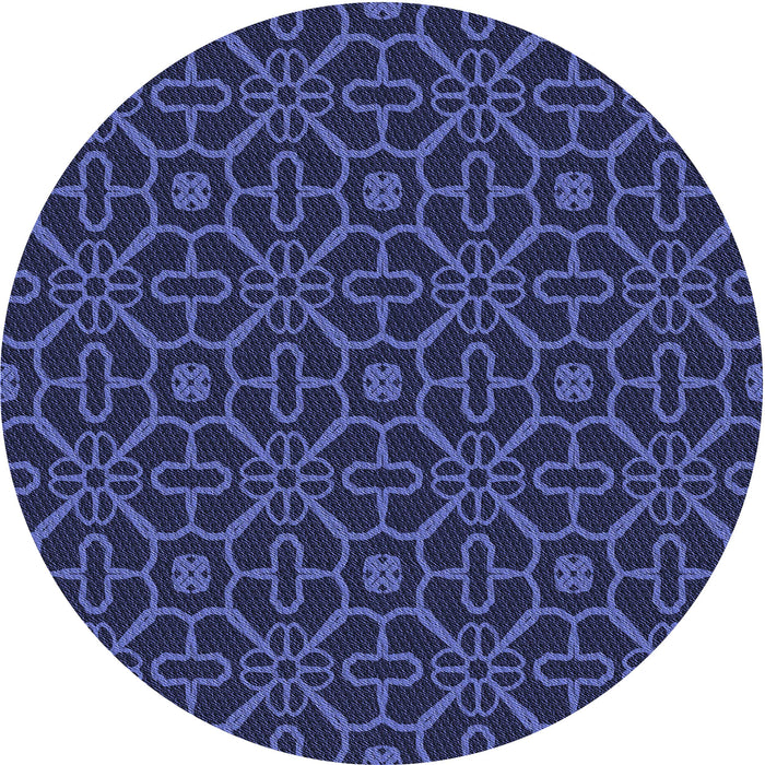 Square Patterned Royal Blue Rug, pat2982blu
