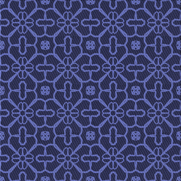 Round Machine Washable Transitional Royal Blue Rug, wshpat2982blu