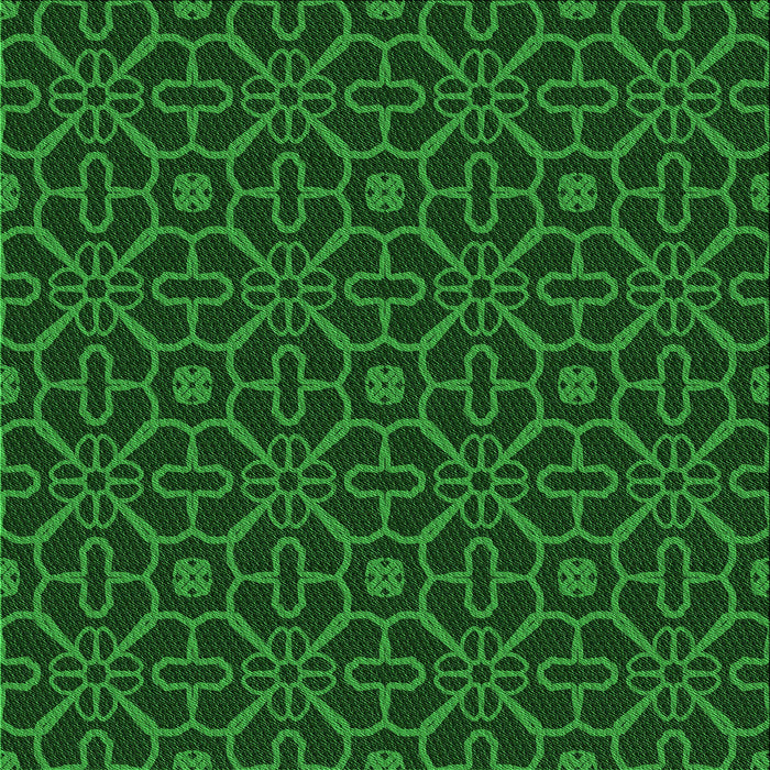 Round Patterned Deep Emerald Green Rug, pat2982grn