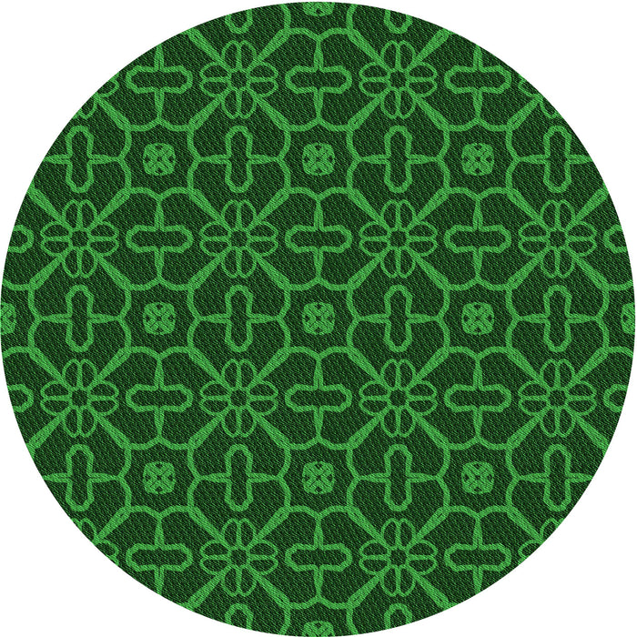 Square Machine Washable Transitional Deep Emerald Green Rug in a Living Room, wshpat2982grn