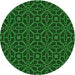 Square Machine Washable Transitional Deep Emerald Green Rug in a Living Room, wshpat2982grn