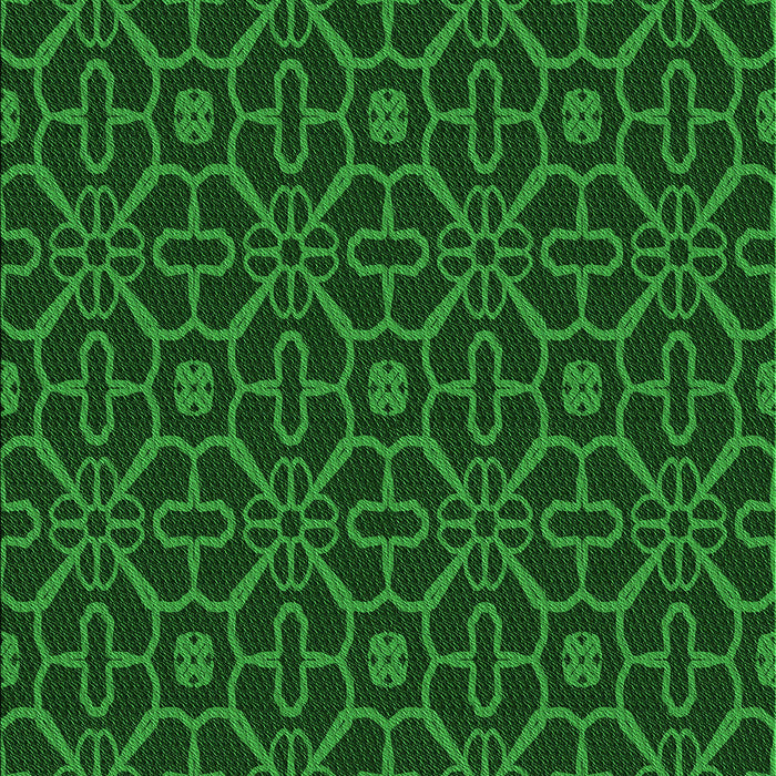 Patterned Deep Emerald Green Rug, pat2982grn
