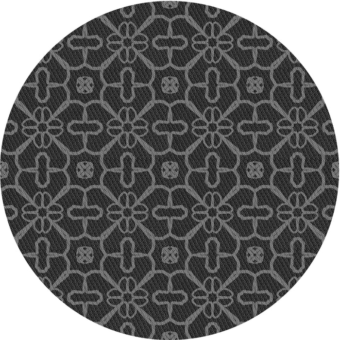 Square Patterned Midnight Gray Rug, pat2982gry