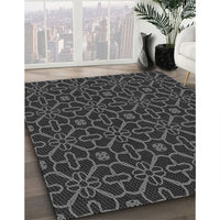 Patterned Midnight Gray Rug, pat2982gry