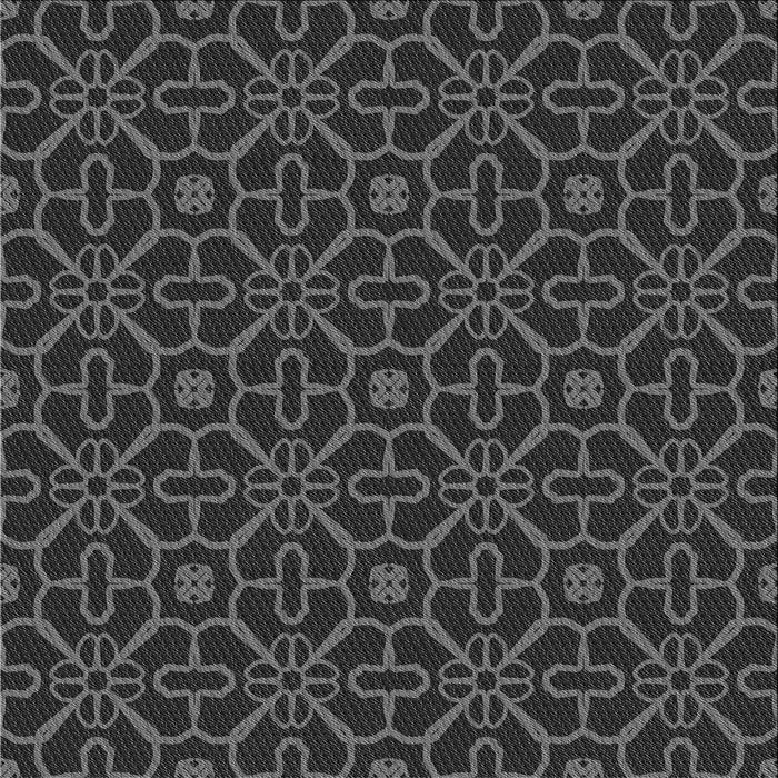 Round Patterned Midnight Gray Rug, pat2982gry