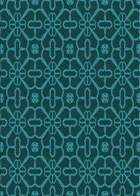 Machine Washable Transitional Deep Teal Green Rug, wshpat2982lblu