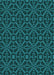 Machine Washable Transitional Deep Teal Green Rug, wshpat2982lblu