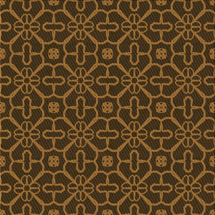 Round Patterned Black Brown Rug, pat2982org