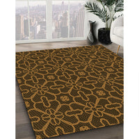 Patterned Black Brown Rug, pat2982org