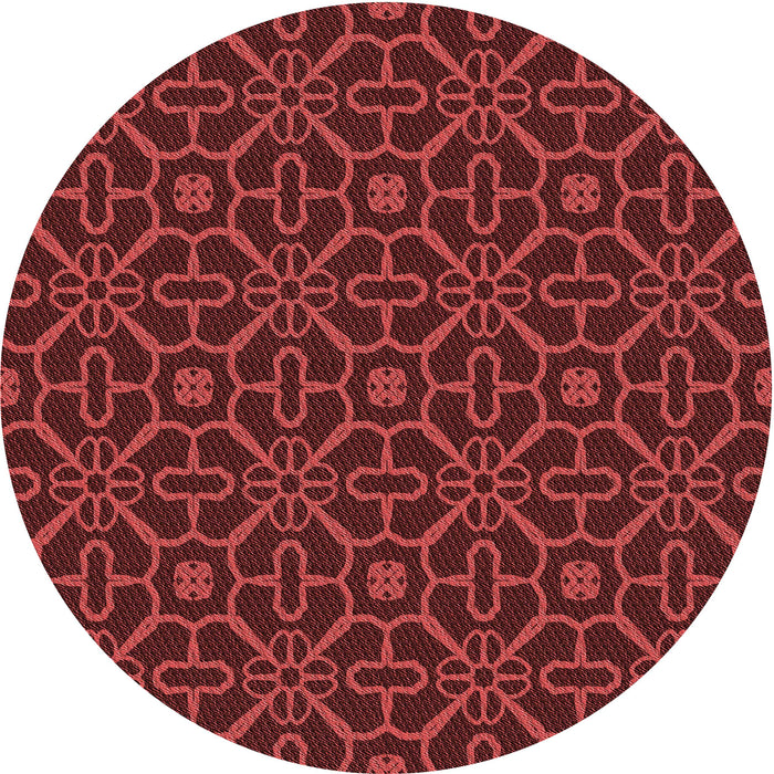 Square Patterned Maroon Red Rug, pat2982rd