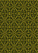 Machine Washable Transitional Dark Yellow Green Rug, wshpat2982yw