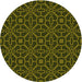 Square Machine Washable Transitional Dark Yellow Green Rug in a Living Room, wshpat2982yw