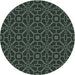 Square Machine Washable Transitional Grayish Turquoise Green Rug, wshpat2982