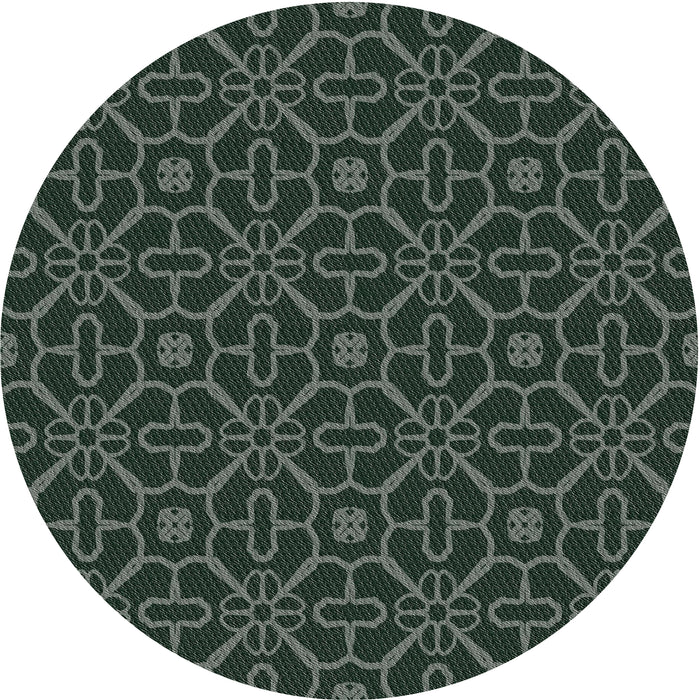 Sideview of Patterned Grayish Turquoise Green Novelty Rug, pat2982