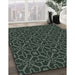 Patterned Grayish Turquoise Green Novelty Rug in Family Room, pat2982