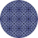 Square Patterned Blue Rug, pat2983blu