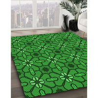 Patterned DarkGreen Rug, pat2983grn