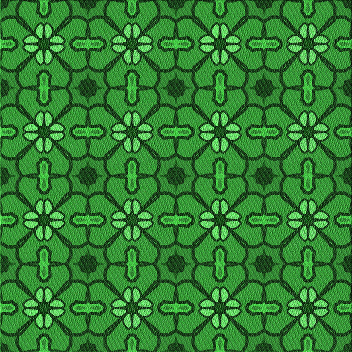 Round Machine Washable Transitional Dark Green Rug, wshpat2983grn