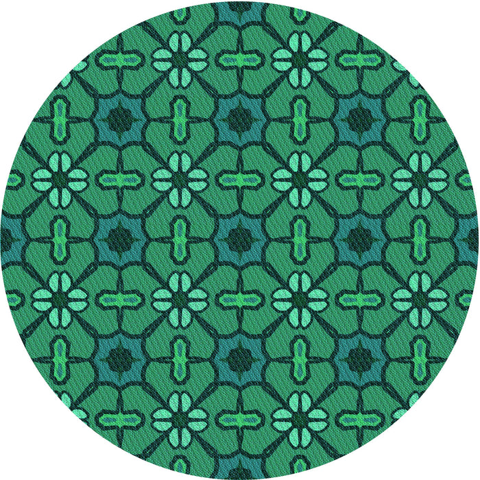 Square Patterned Spring Green Rug, pat2983lblu
