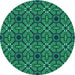 Square Patterned Spring Green Rug, pat2983lblu