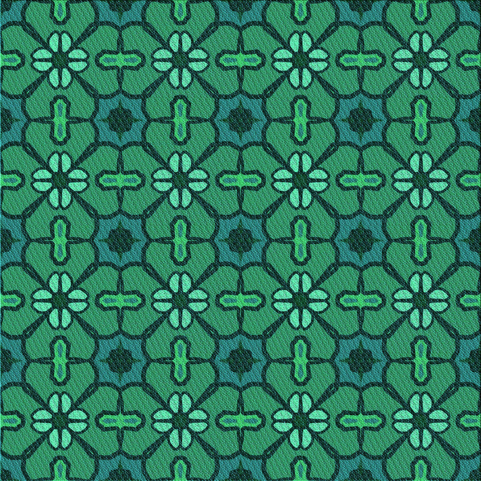 Round Patterned Spring Green Rug, pat2983lblu