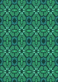 Machine Washable Transitional Spring Green Rug, wshpat2983lblu