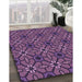 Patterned Purple Rug in Family Room, pat2983pur