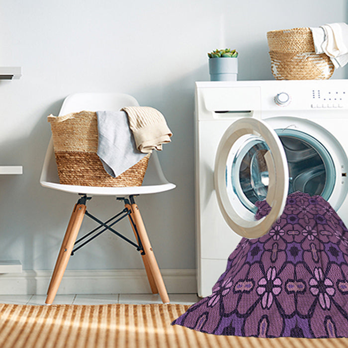 Machine Washable Transitional Purple Rug in a Washing Machine, wshpat2983pur