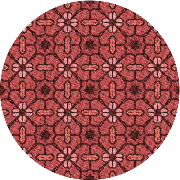 Square Patterned Red Rug, pat2983rd