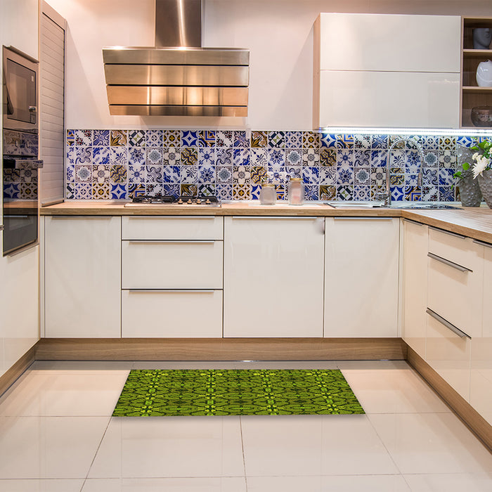 Patterned Pistachio Green Rug in a Kitchen, pat2983yw