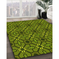 Patterned Pistachio Green Rug, pat2983yw