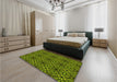 Patterned Pistachio Green Rug in a Bedroom, pat2983yw