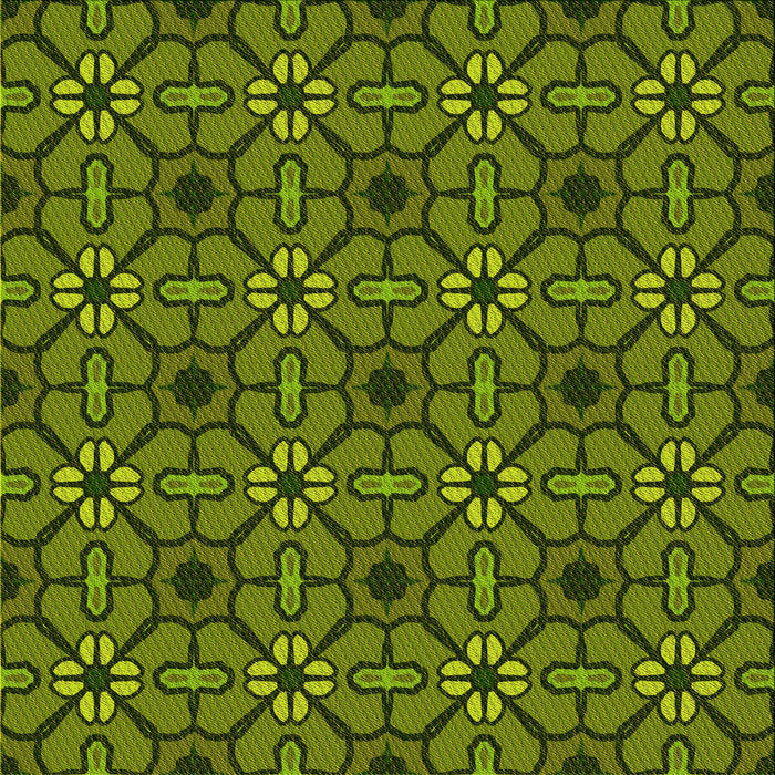 Round Patterned Pistachio Green Rug, pat2983yw
