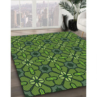 Patterned Green Novelty Rug, pat2983