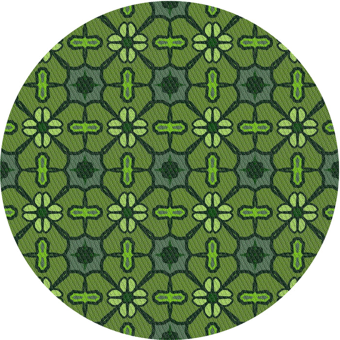 Sideview of Patterned Green Novelty Rug, pat2983