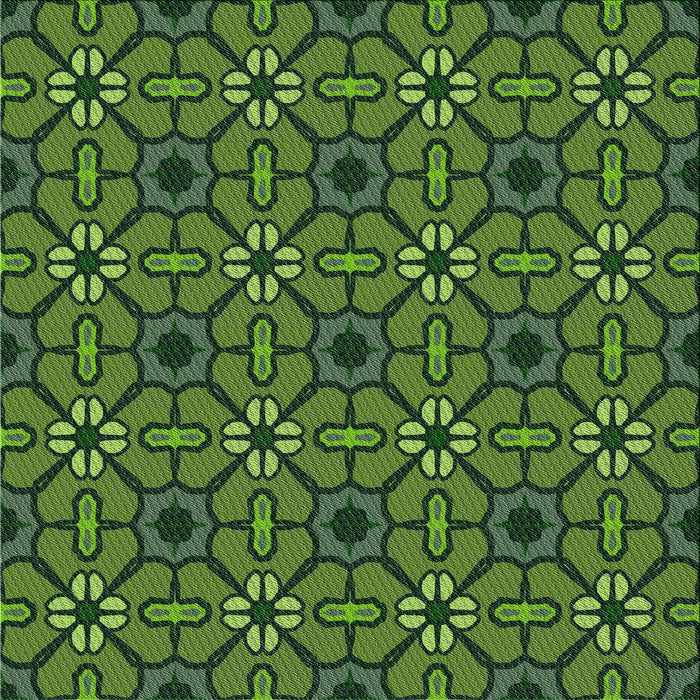 Square Patterned Green Novelty Rug, pat2983