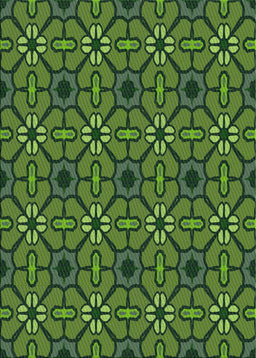 Patterned Green Novelty Rug, pat2983