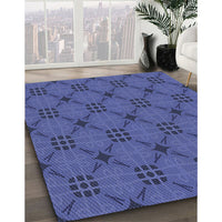 Patterned Sapphire Blue Rug, pat2984blu