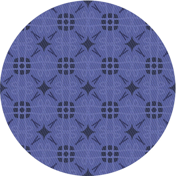 Square Patterned Sapphire Blue Rug, pat2984blu