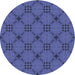 Square Patterned Sapphire Blue Rug, pat2984blu