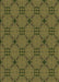 Patterned Dark Yellow Green Rug, pat2984brn