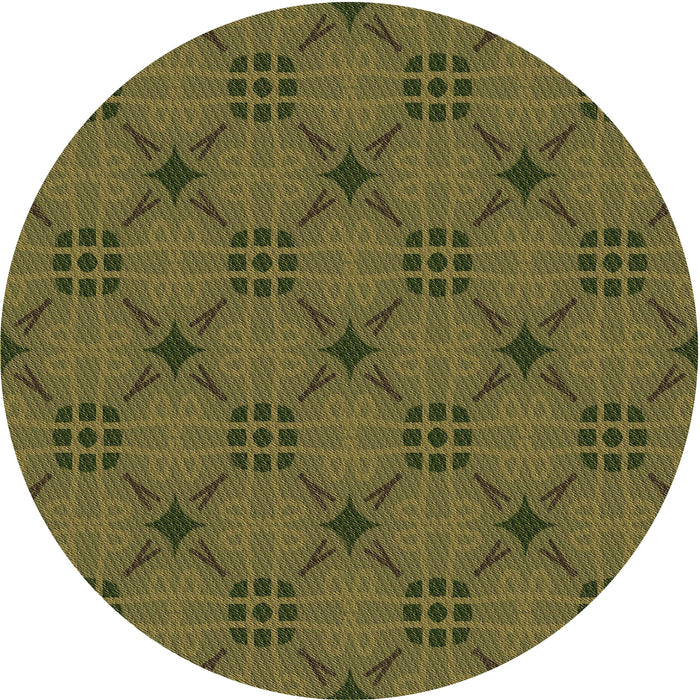 Square Machine Washable Transitional Dark Yellow Green Rug in a Living Room, wshpat2984brn