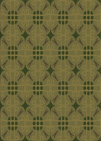 Machine Washable Transitional Dark Yellow Green Rug, wshpat2984brn