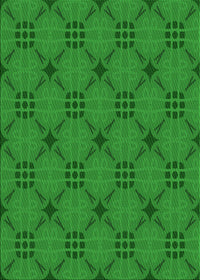 Machine Washable Transitional Green Rug, wshpat2984grn