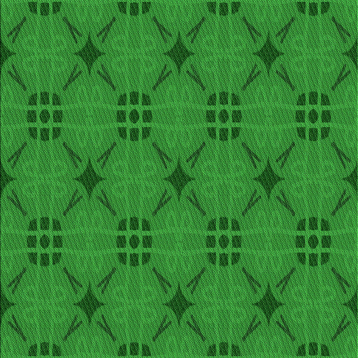 Machine Washable Transitional Green Rug, wshpat2984grn